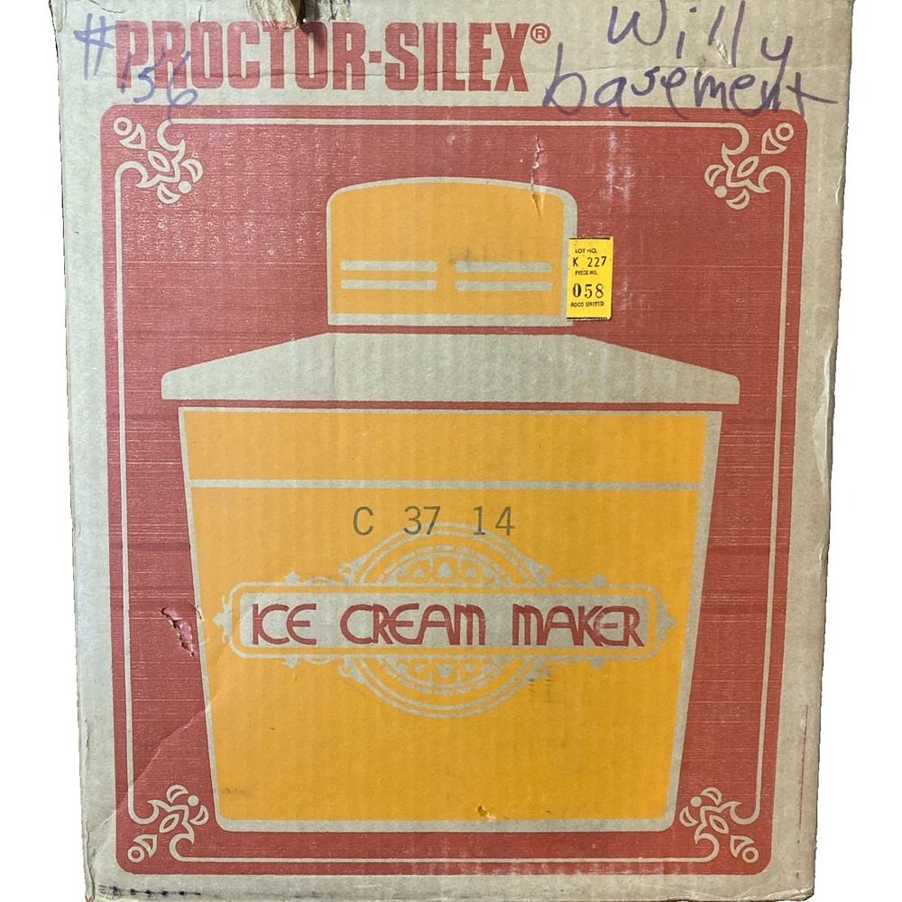 Vintage Proctor-Silex Electric Ice Cream Maker 4 Qt Model F013LA Blue W/ Box...